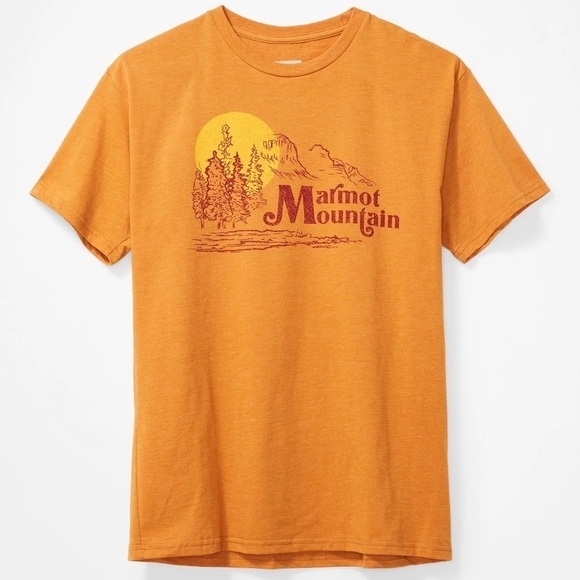 Marmot Mens Redpoint Tee Aztec Gold Heather NWT Small - Picture 1 of 6
